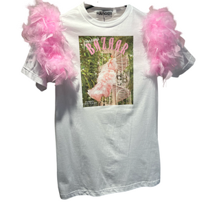 Pink feathers T-shirt