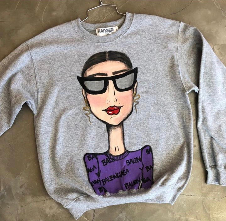 SUDADERA PINTADA A MANO BALENCIAGA