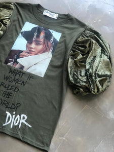 GREEN VELVET T-SHIRT