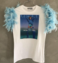 Cargar imagen en el visor de la galería, T-shirt blue feathers
